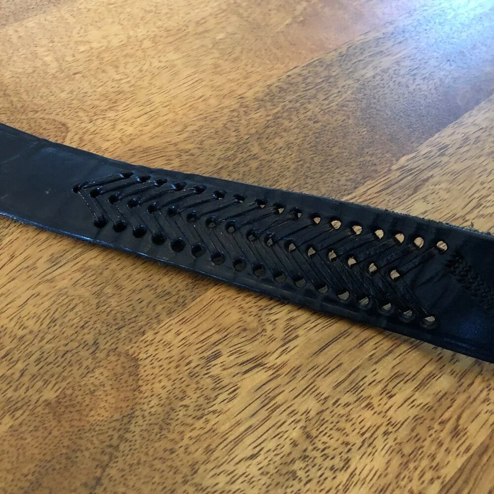 Vintage Black Leather Belt from Mexico, 38 inches